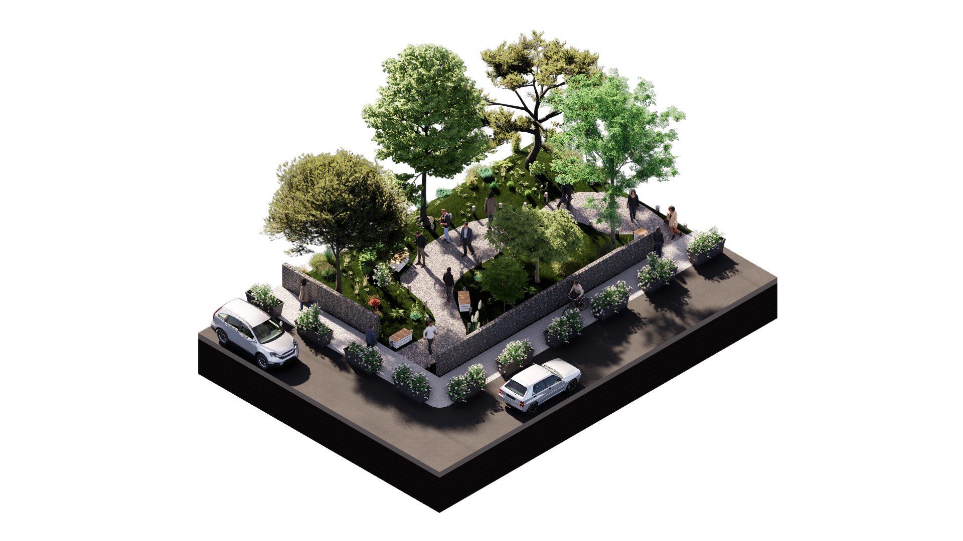 rendering of a pocket park module