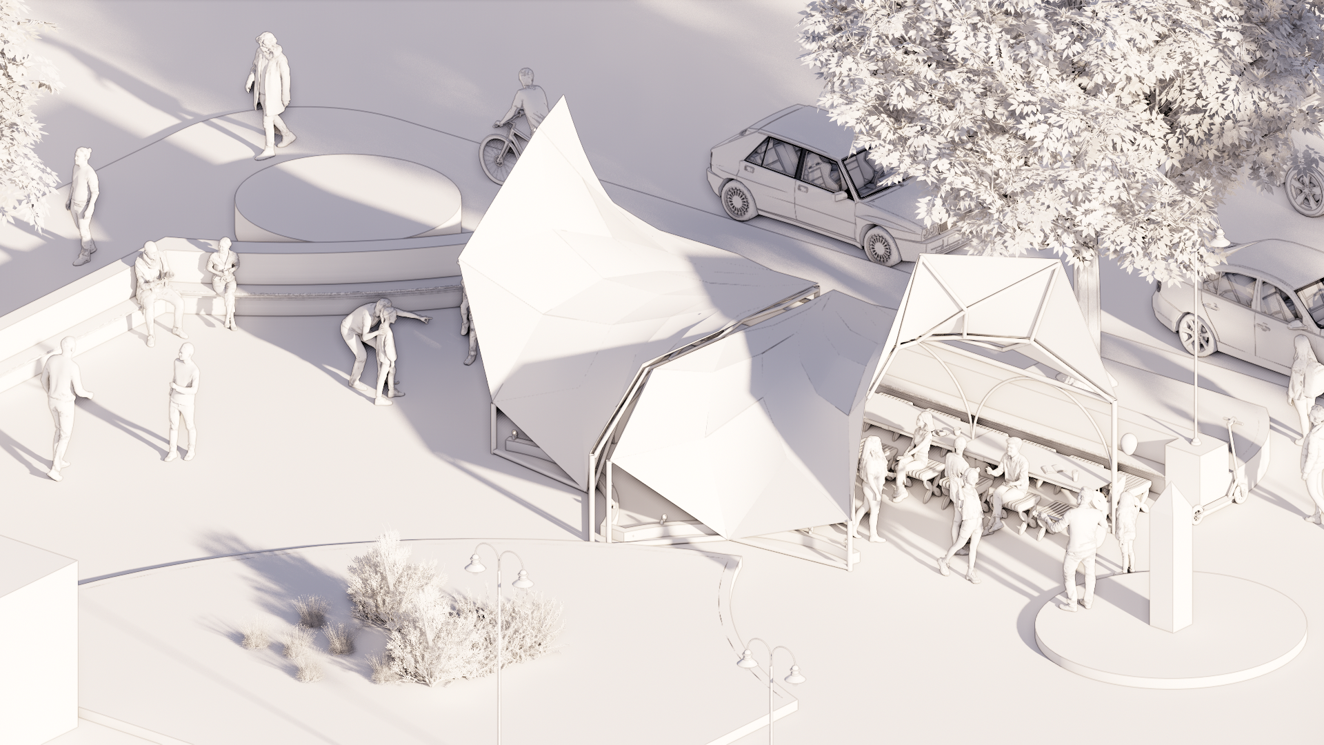 Pavilion clay render